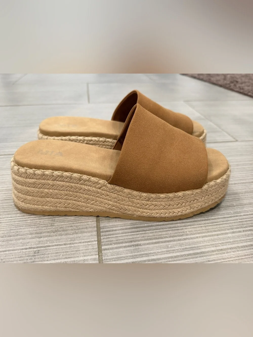 Women’s MIA Tan Platform Espadrille Slide Sandals